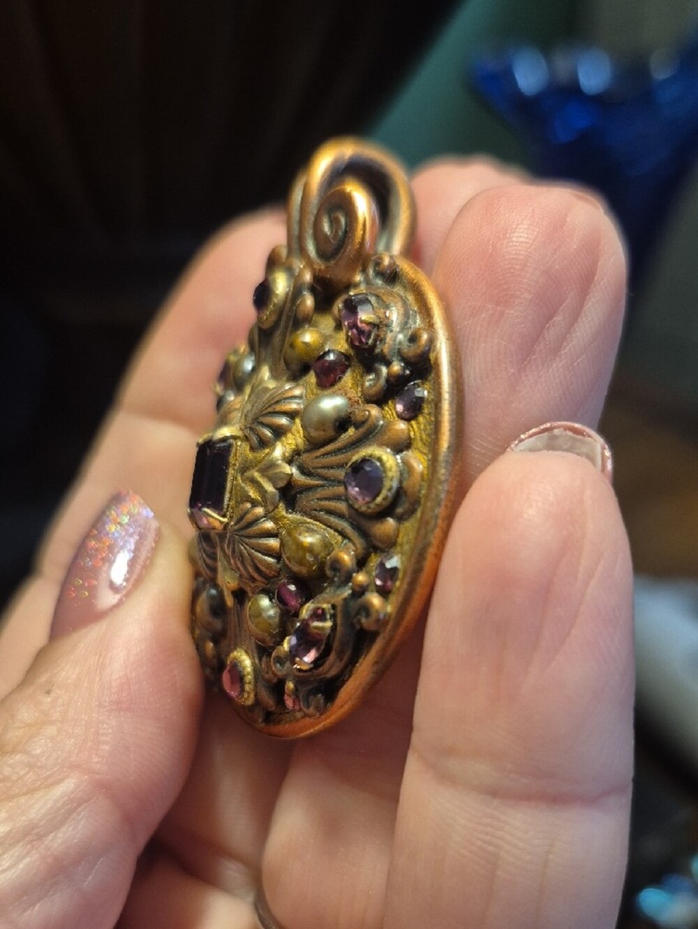 Michal Golan Byzantine Victorian Revival Vintage Copper Pendant - Picture 5 of 8